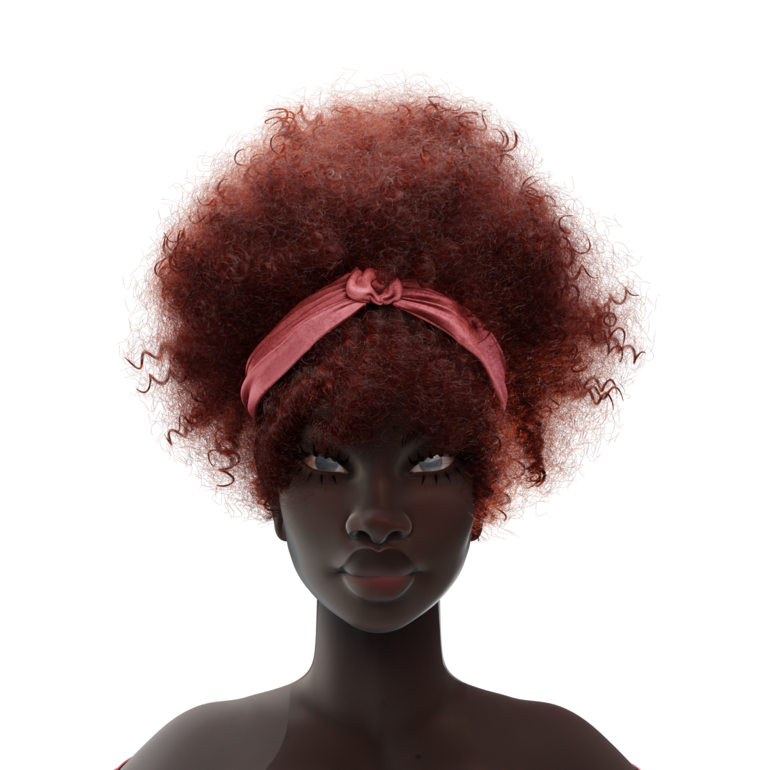 A wisp of highly-coiled hair bends according to a control armature.